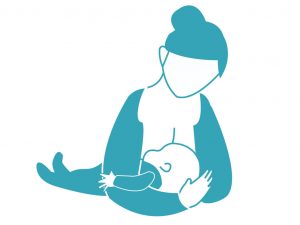 tư thế bú kiểu ôm bóng - cho mẹ có núm ti to